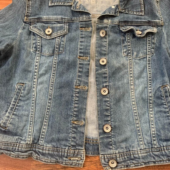 Merona Casual Button Up Denim Long Sleeve Jacket Womens Size L Blue - Picture 3 of 7